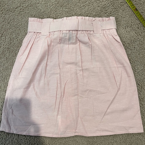 DEREK HEART Light Pink Paperbag Linen Y2k Mini Skirt - Picture 8 of 8
